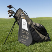 Schwarzes Wildleder mit Gold und Silver Business Golfhandtuch (Gras)