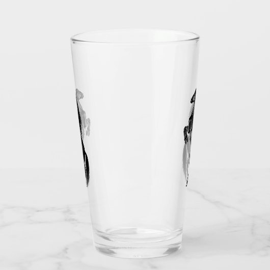 Schwarzes Wildpferd Glas (Links)