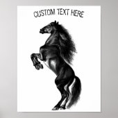 Schwarzes Wildpferd - Ihr Text / Farbe Poster (Vorne)