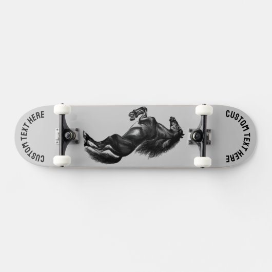 Schwarzes Wildpferd - Ihr Text Skateboard (Horizontal)