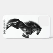 Schwarzes Wildpferd - Schwarzweiß Zeichnend Case-Mate iPhone Hülle (Rückseite (Horizontal))