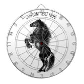 Schwarzes Wildpferd - Schwarzweiß Zeichnend Dartscheibe (vorne)