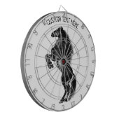 Schwarzes Wildpferd - Schwarzweiß Zeichnend Dartscheibe (Vorderseite Links)