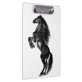 Schwarzes Wildpferd - Schwarzweiß Zeichnend Klemmbrett (Rechts)