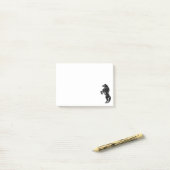 Schwarzes Wildpferd - Schwarzweiß Zeichnend - Post-it Klebezettel (Auf Schreibtisch)