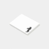 Schwarzes Wildpferd - Schwarzweiß Zeichnend - Post-it Klebezettel (angewinkelt)