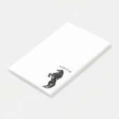 Schwarzes Wildpferd - Schwarzweiß Zeichnend Post-it Klebezettel (angewinkelt)