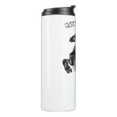 Schwarzes Wildpferd - Schwarzweiß Zeichnend Thermosbecher (Nach links gedreht)