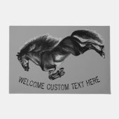 Schwarzes Wildpferd - Text hinzufügen / Farbe hinz Fußmatte (Vorderseite)