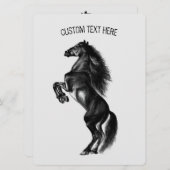 Schwarzes Wildpferd - Zeichnend - Benutzerdefinier (Vorne/Hinten)