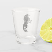 Schwarzes Wildpferd - Zeichnend Schnapsglas (Rückseite)