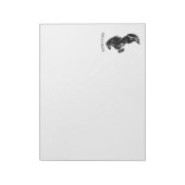 Schwarzes Wildpferd - Zeichnend - Text hinzufügen Notizblock (Rotiert)