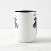 Schwarzes Wildpferd - Zeichnend - Text hinzufügen Tasse (Zentrum)
