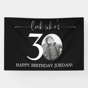 Schwarzes Willkommensschild zum 30. Geburtstag S Banner