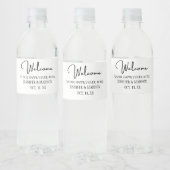 Schwarzes Willkommensschreiben, maßgeschneidertes Wasserflaschenetikett (Flaschen)