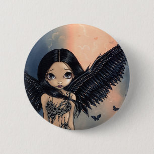 "Schwarzes Winged Engels-" Knopf Button