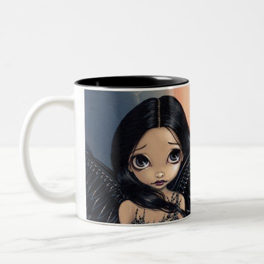 "Schwarzes Winged Engels-" Tasse (Links)
