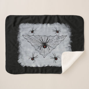 Schwarzes Witwe Spinnen Rotes Hourglas im Web auf  Sherpadecke