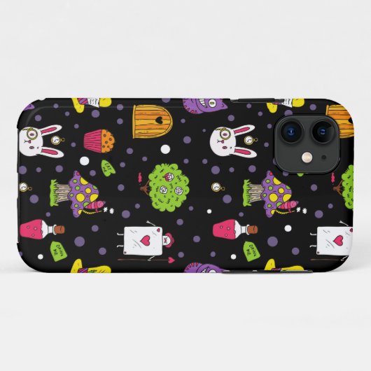 Schwarzes Wonderland Case-Mate iPhone Hülle (Rückseite (Horizontal))