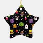 Schwarzes Wonderland Keramik Ornament (Vorne)