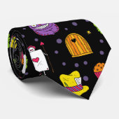 Schwarzes Wonderland Krawatte (Gerollt)