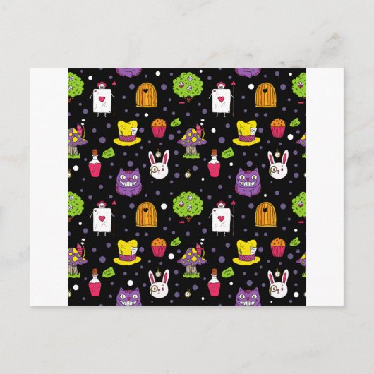 Schwarzes Wonderland Postkarte (Vorderseite)