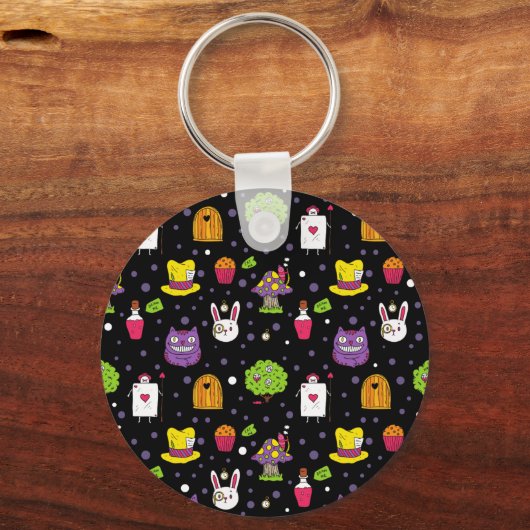 Schwarzes Wonderland Schlüsselanhänger (Vorderseite)