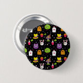 schwarzes Wunderland Button (Vorne & Hinten)