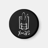 Schwarzes Xmas Magnet (Vorne)