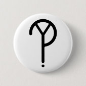 Schwarzes Y? Symbol auf Weiß Button (Vorderseite)