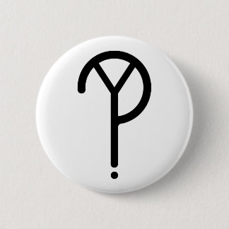 Schwarzes Y? Symbol auf Weiß Button
