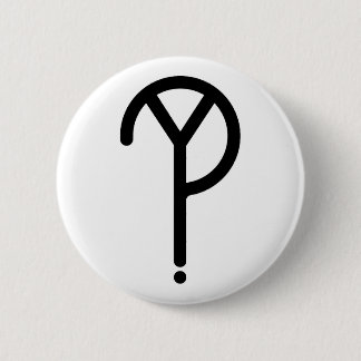 Schwarzes Y? Symbol auf Weiß Button