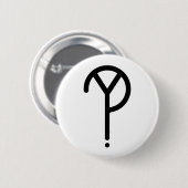 Schwarzes Y? Symbol auf Weiß Button (Vorne & Hinten)