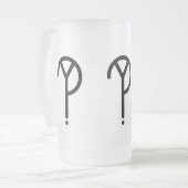 Schwarzes Y? Symbol-mattierte Tasse (Vorderseite Links)