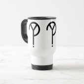 Schwarzes Y? Symbol-Reise-Tasse Reisebecher (Vorderseite Links)