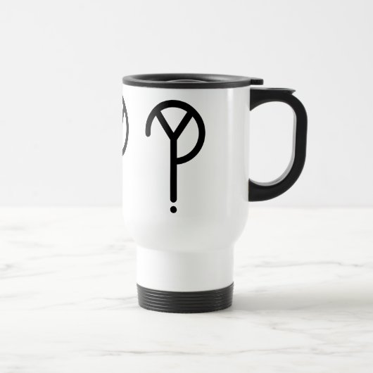 Schwarzes Y? Symbol-Reise-Tasse Reisebecher (Rechts)