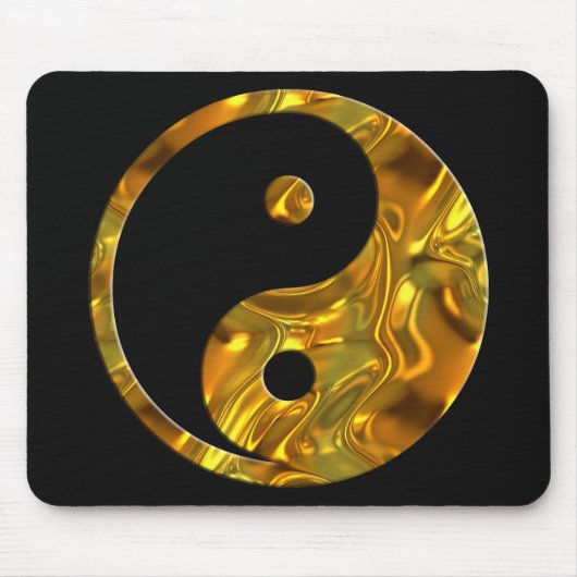 Schwarzes Yin u. Yang-GOLD | Mousepad (Vorne)