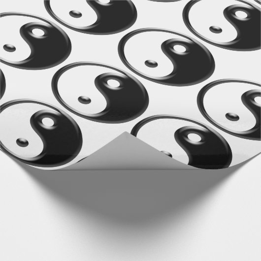 Schwarzes Yin Yang Geschenk-Packpapier Geschenkpapier (Ecke)