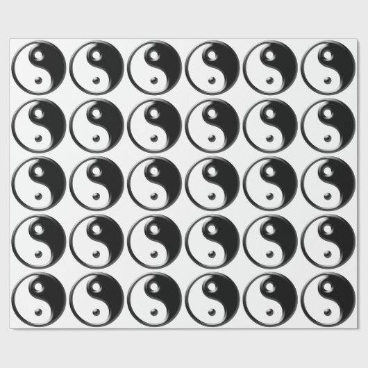 Schwarzes Yin Yang Geschenk-Packpapier Geschenkpapier (Flach)