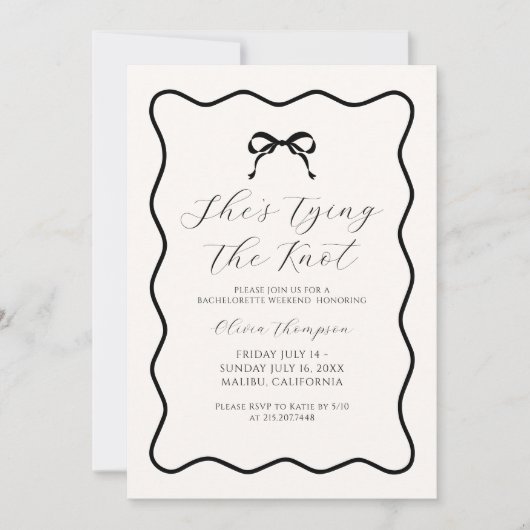 Schwarzes Zählen des Junggeselinnen-Abschieds des Einladung (Vorderseite)