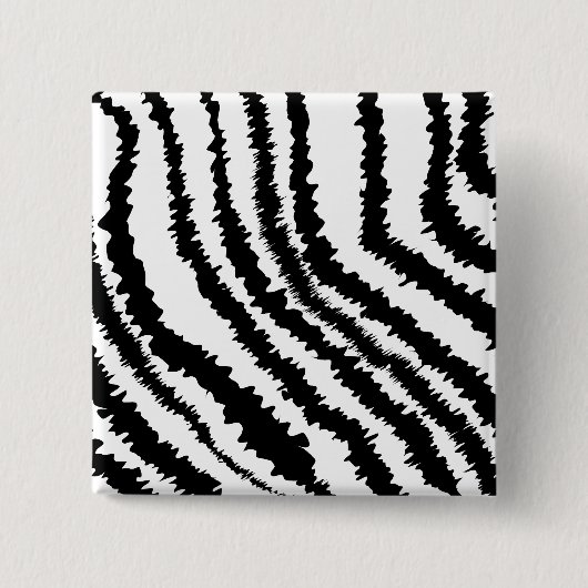 Schwarzes Zebra-Druck-Muster Button (Vorderseite)