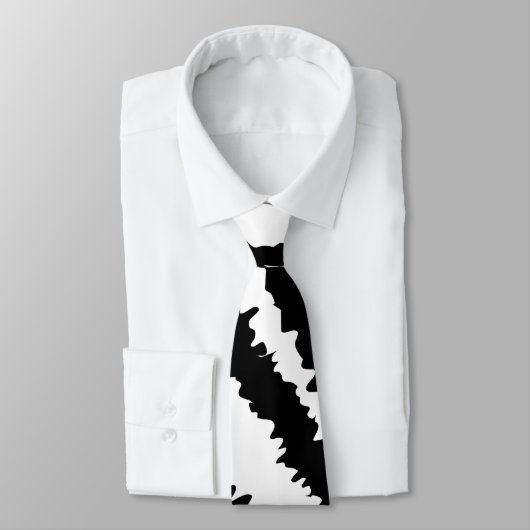 Schwarzes Zebra-Druck-Muster Krawatte (Gebunden)