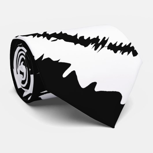 Schwarzes Zebra-Druck-Muster Krawatte (Gerollt)