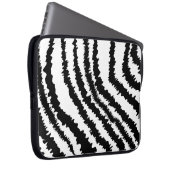 Schwarzes Zebra-Druck-Muster Laptopschutzhülle (Vorne Rechts)