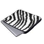 Schwarzes Zebra-Druck-Muster Laptopschutzhülle (Vorne Knopf)