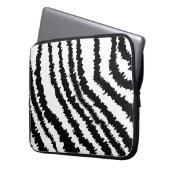 Schwarzes Zebra-Druck-Muster Laptopschutzhülle (Vorderseite Links)