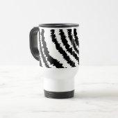 Schwarzes Zebra-Druck-Muster Reisebecher (Vorderseite Links)