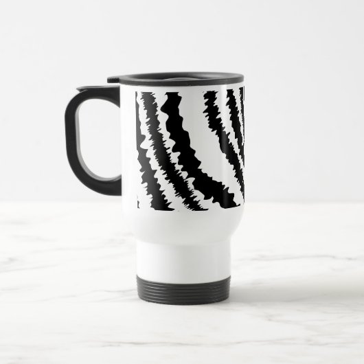 Schwarzes Zebra-Druck-Muster Reisebecher (Links)