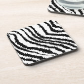 Schwarzes Zebra-Druck-Muster Untersetzer (Linke Seite)