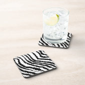 Schwarzes Zebra-Druck-Muster Untersetzer (Rechte Seite)